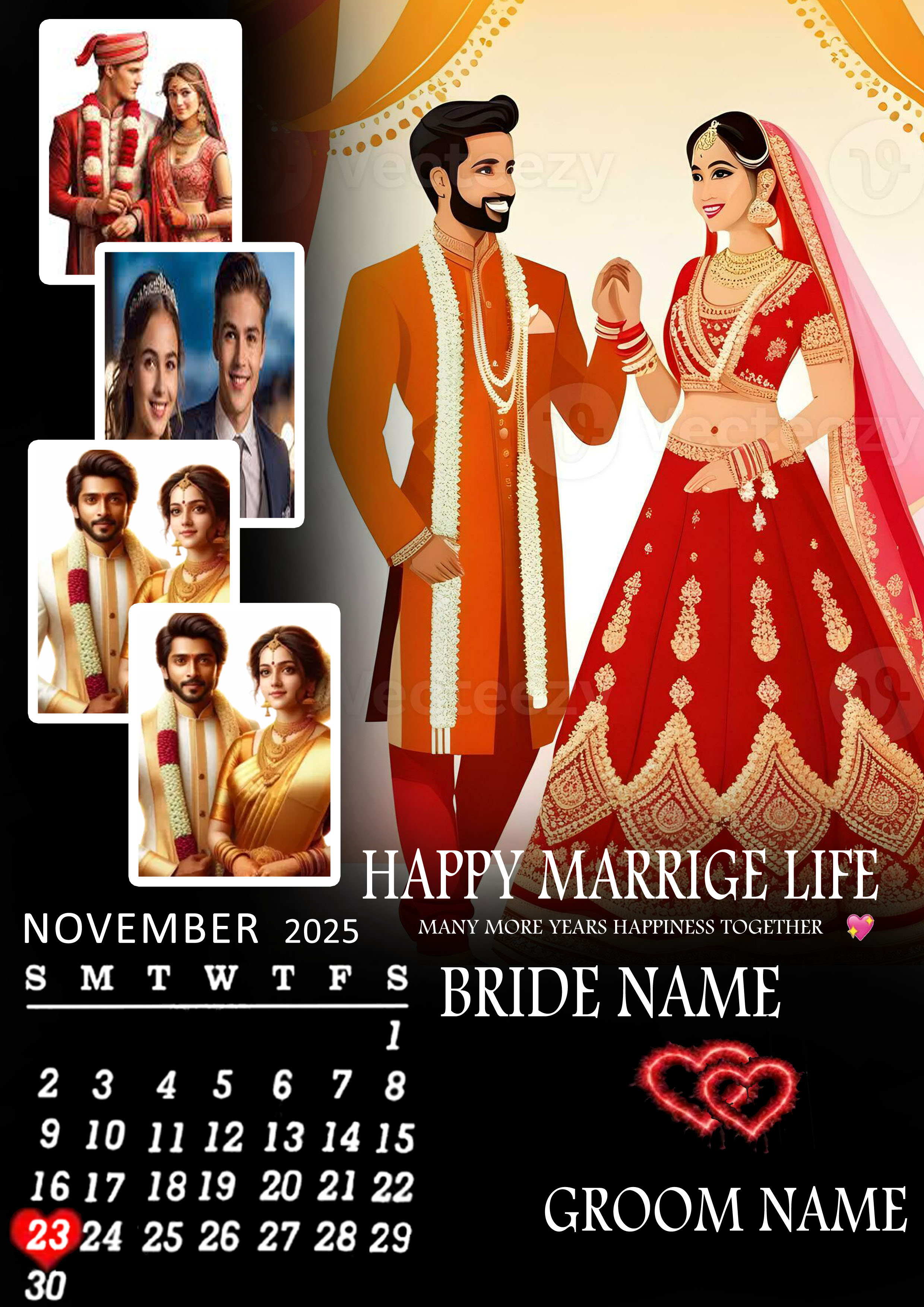 Premium Happy wedding Frame