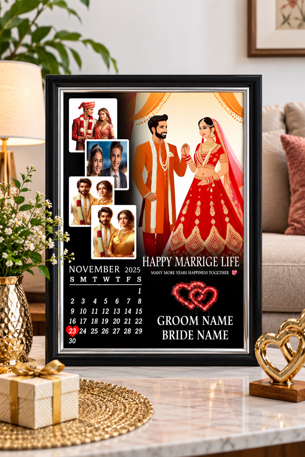 Premium Happy wedding Frame