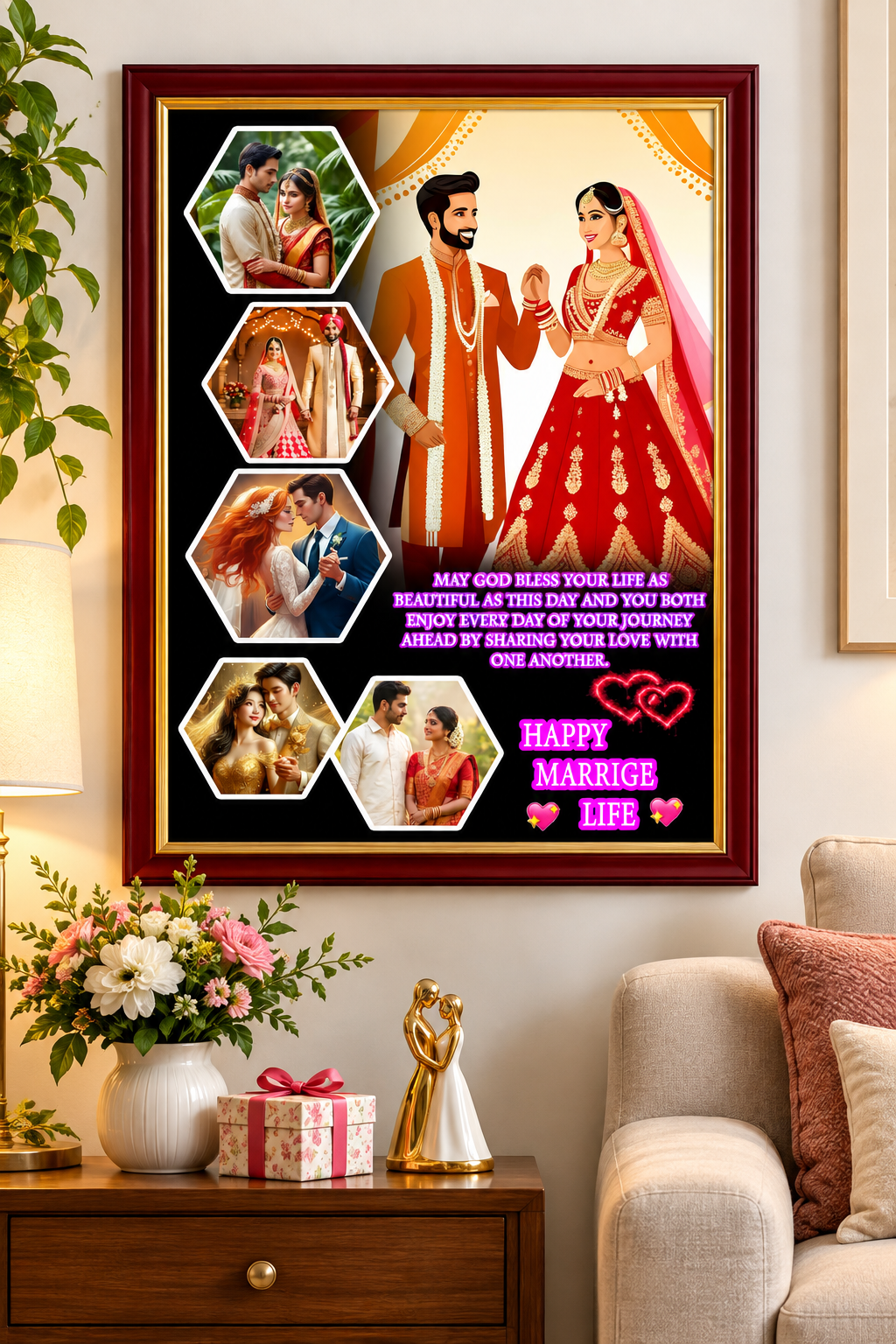 Premium Happy wedding Frame