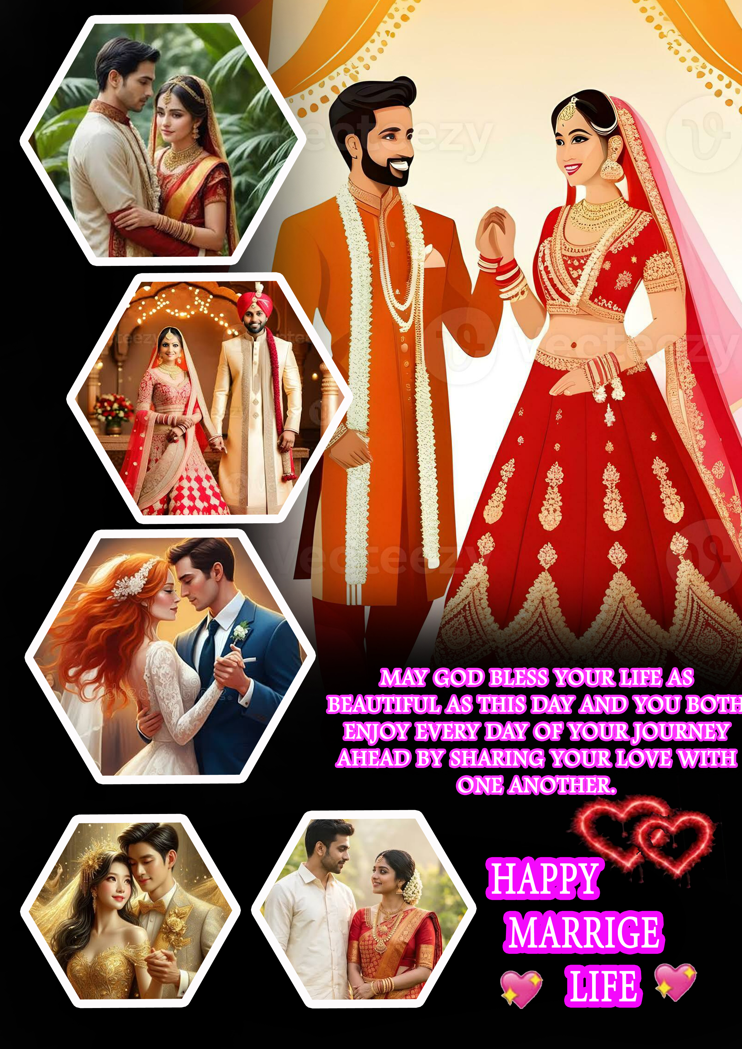 Premium Happy wedding Frame