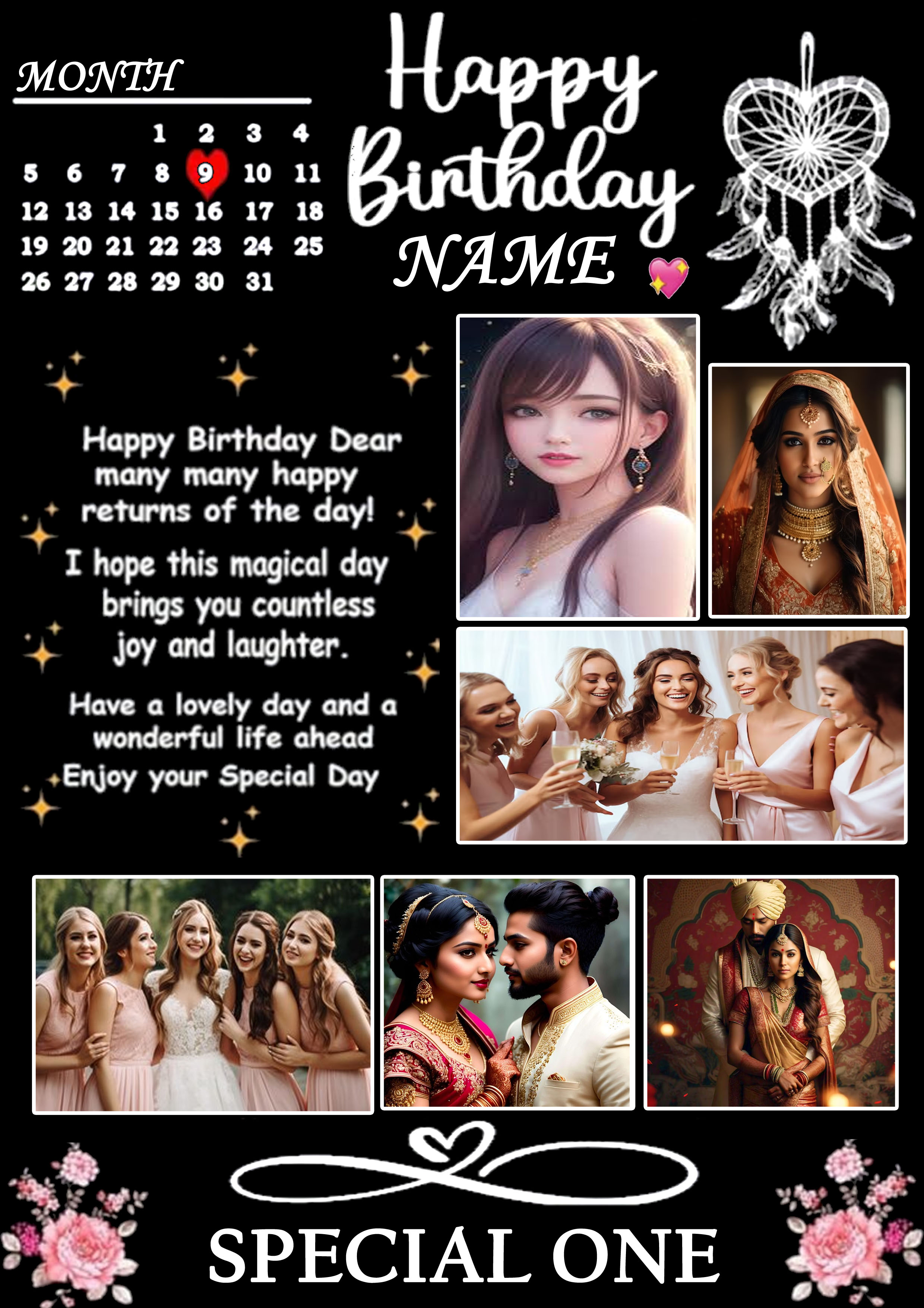 Premium Happy Birthday Frame