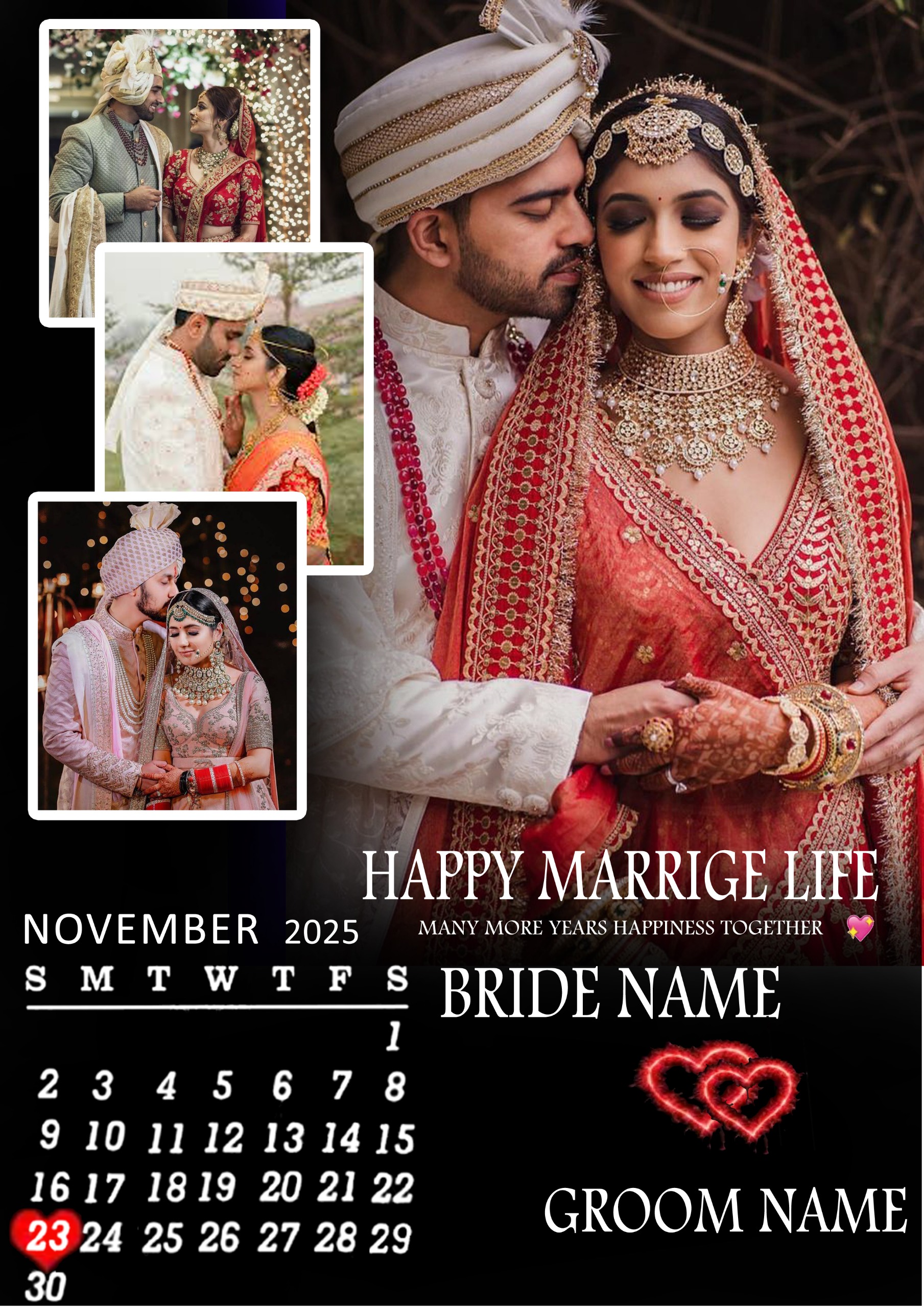 Premium Happy wedding Frame