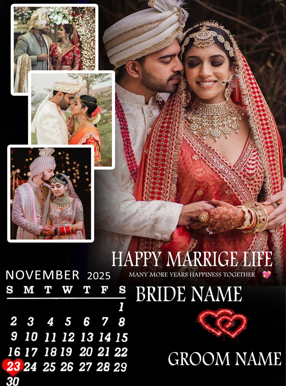 Premium Happy wedding Frame