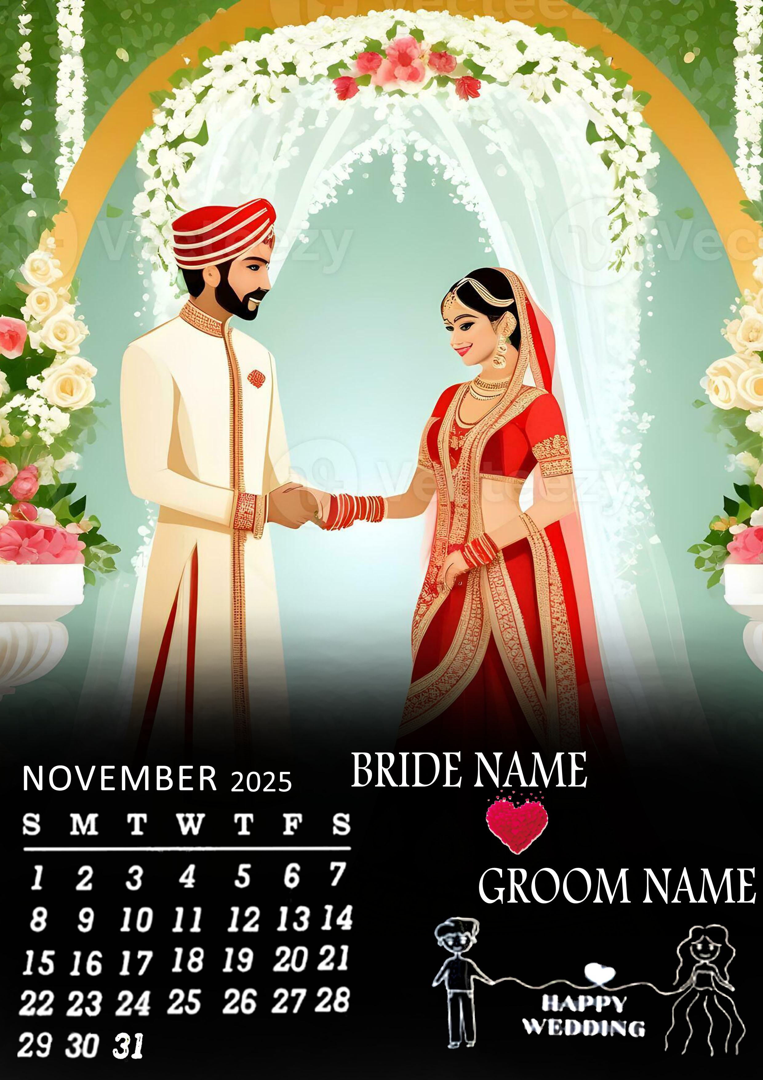 Premium Happy wedding Frame