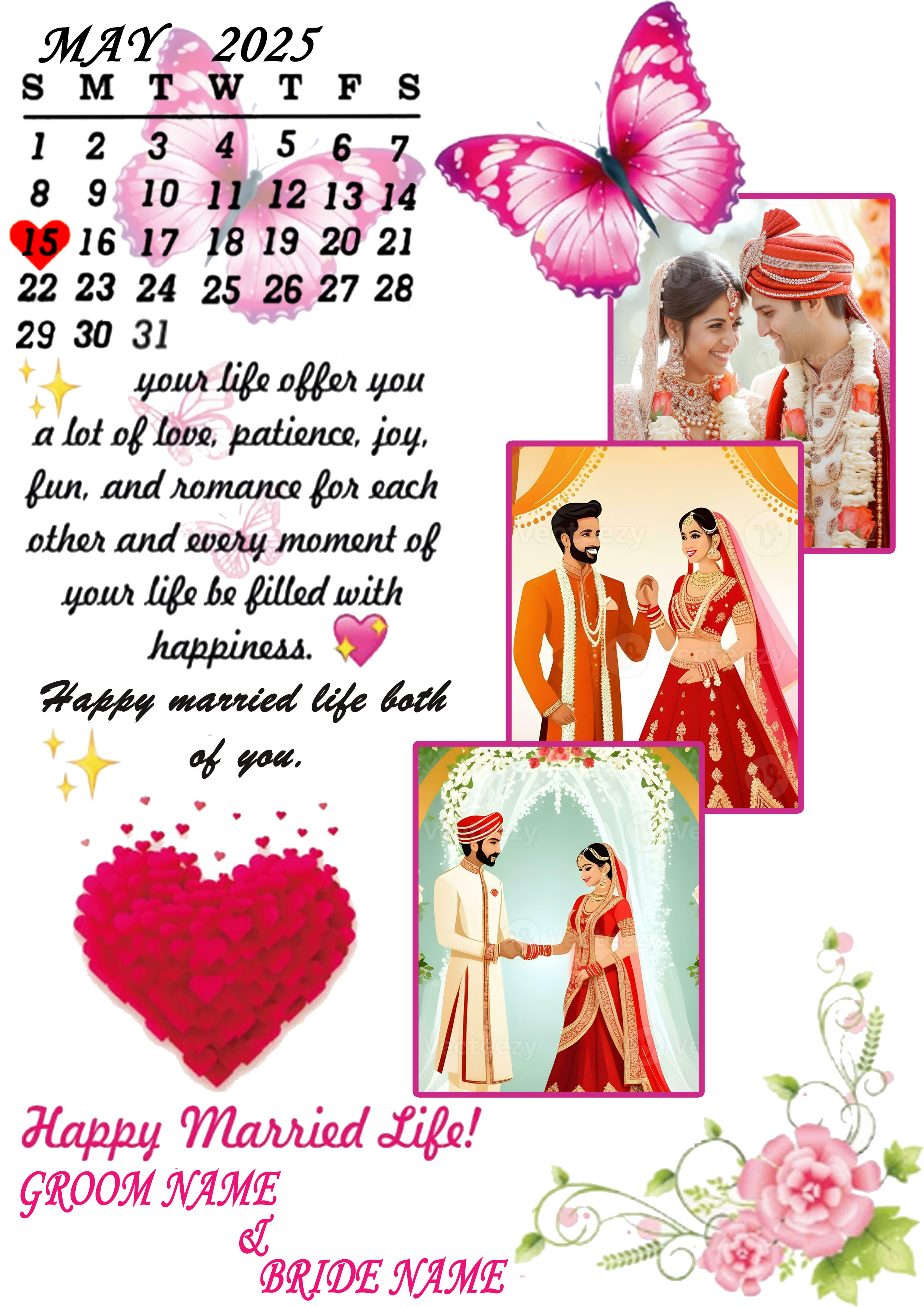 Premium Happy wedding Frame