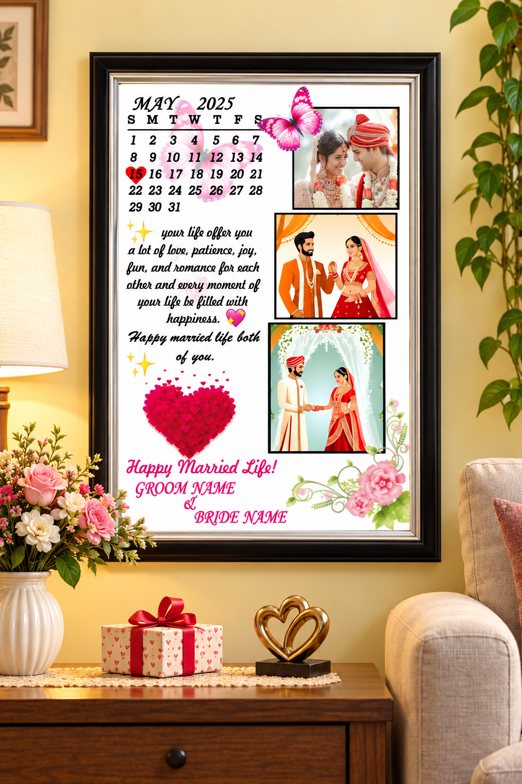 Premium Happy wedding Frame