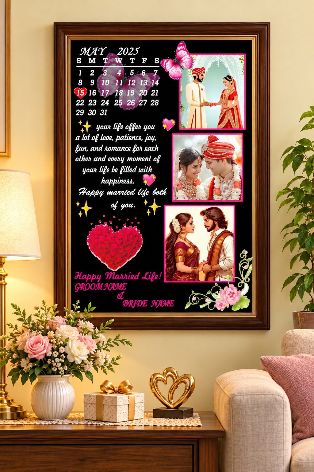Premium Happy wedding Frame