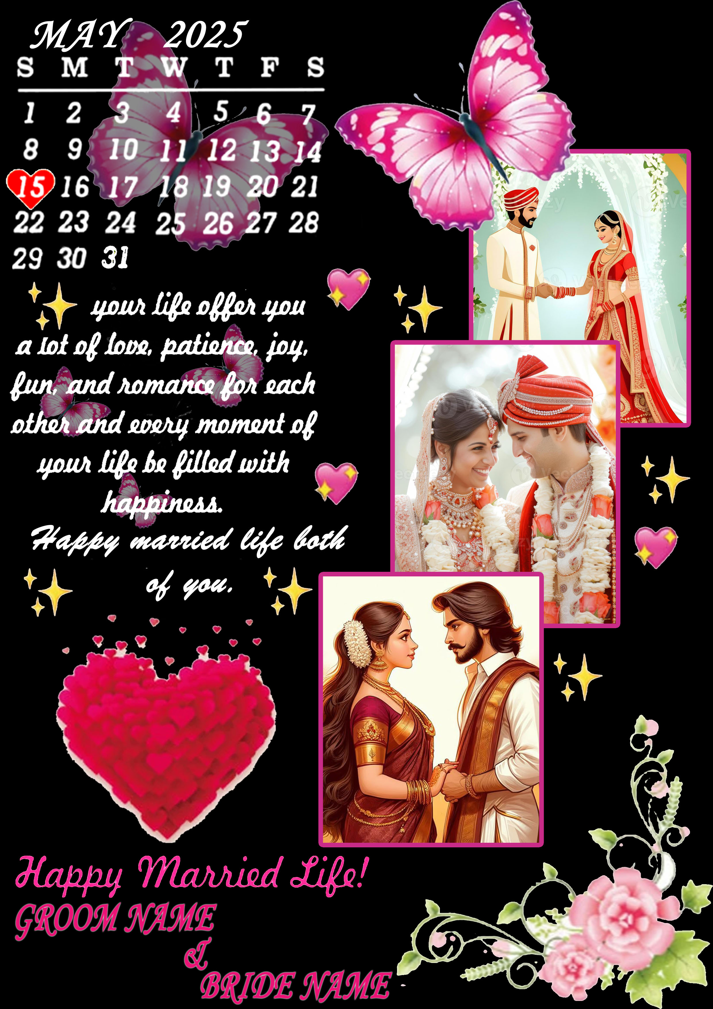 Premium Happy wedding Frame