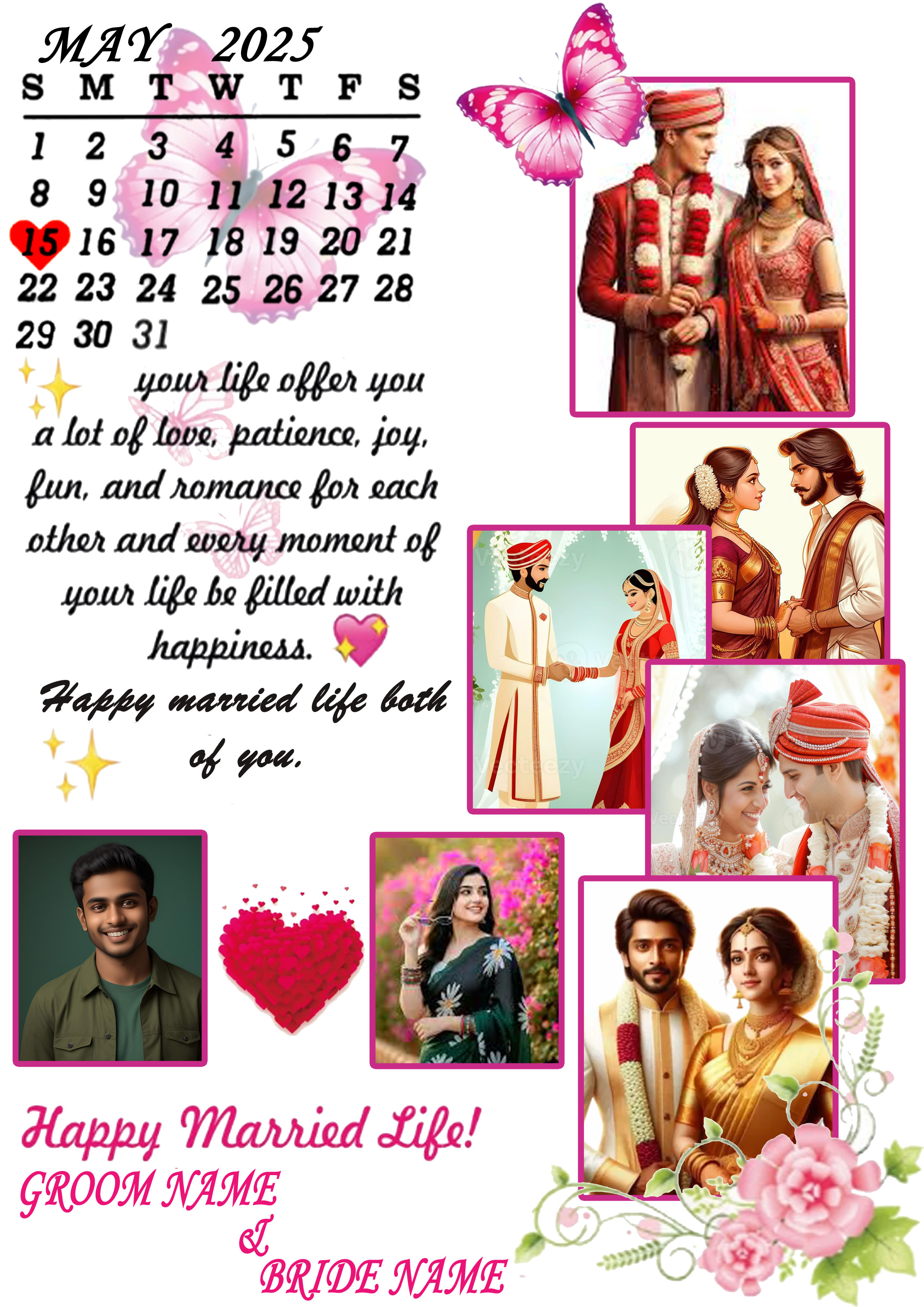 Premium Happy wedding Frame