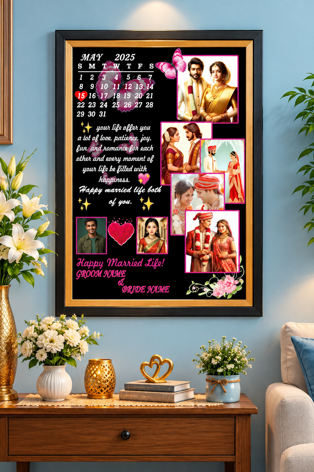 Premium Happy wedding Frame
