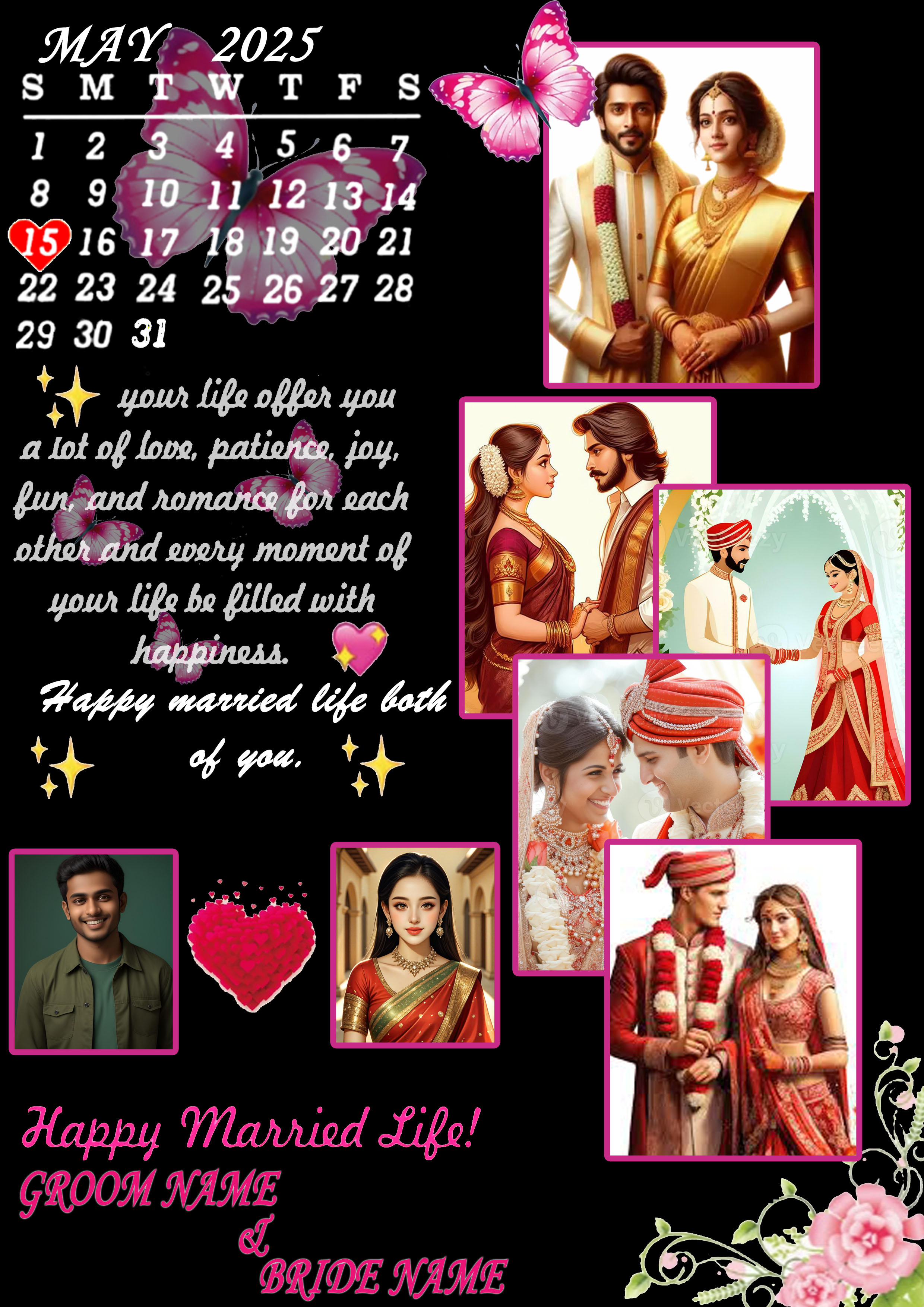 Premium Happy wedding Frame