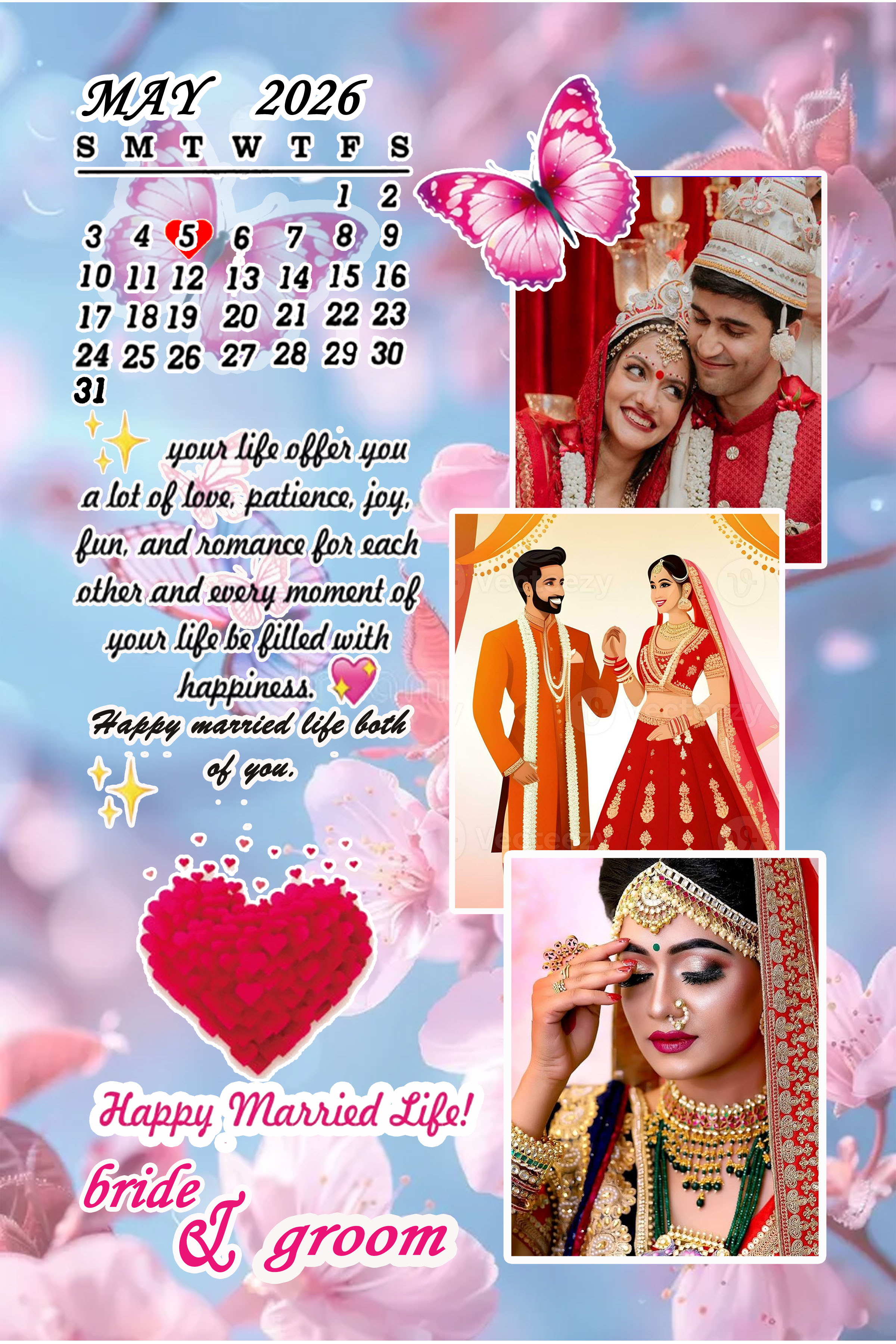 Premium Happy wedding Frame
